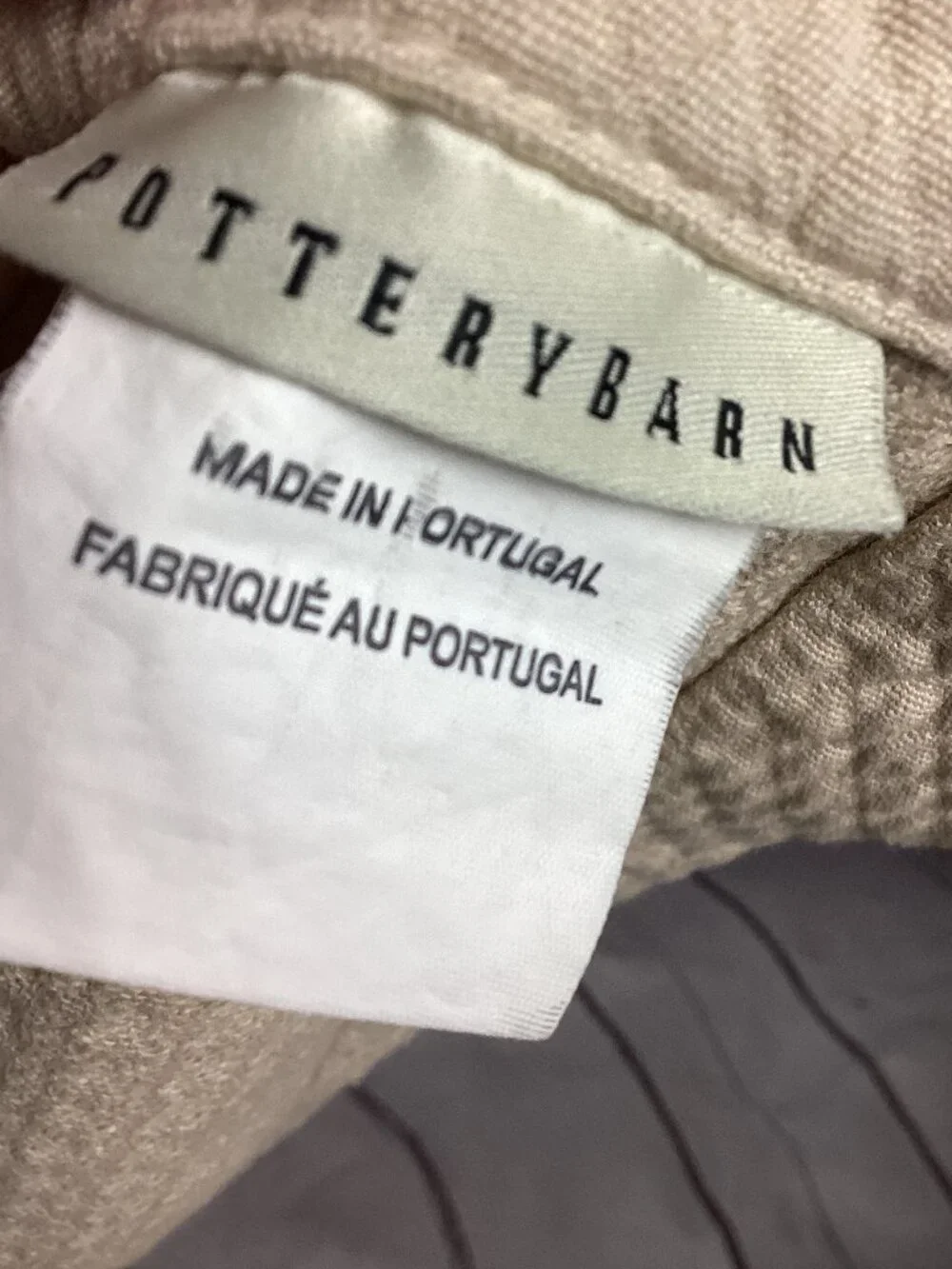 Pottery Barn Shower Curtain Cream Textured Cotton